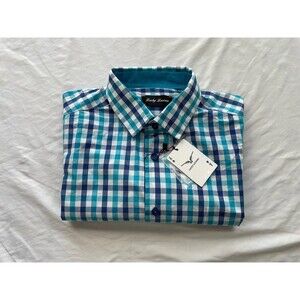 Lucky Luciano Button Up Shirt Mens XL Checkered Long Sleeve New With Tag